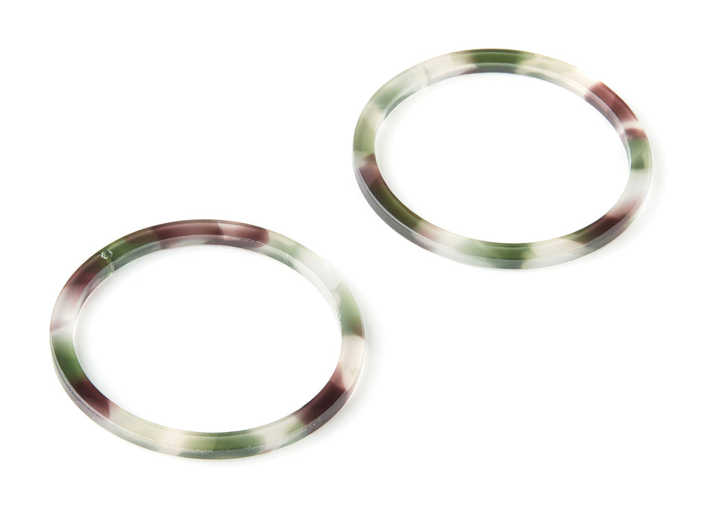 Acetate Hoop Charms - Circle Earring and Pendant - Earring Findings - Jewelry Supplies - Color Code: A349 - 44.52x44.52x2.47mm - AC1126-A349 - DOMEDBAZAAR