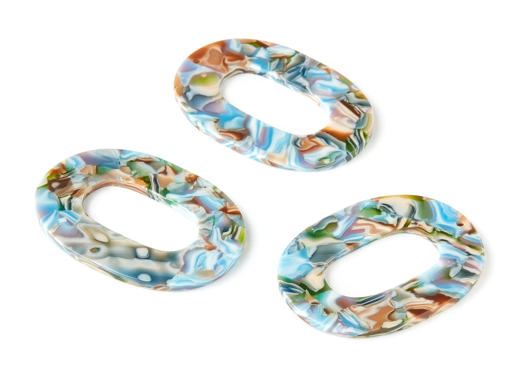 Acetate Oval Charms - Oval Earrings and Pendant - Earring Findings - Jewelry Supplies - Color Code: A240 - 46.74x34.38x2.58mm - AC1065-A240 - DOMEDBAZAAR
