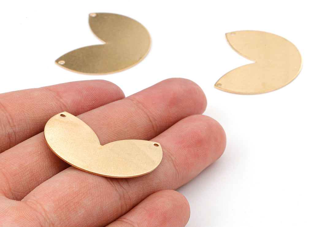 Personalized stamping blank - Brass Geometric Connector - Raw Brass Geometric Connectors With 2 Holes - 34.2x26.4x0.64mm - PP2344 - DOMEDBAZAAR