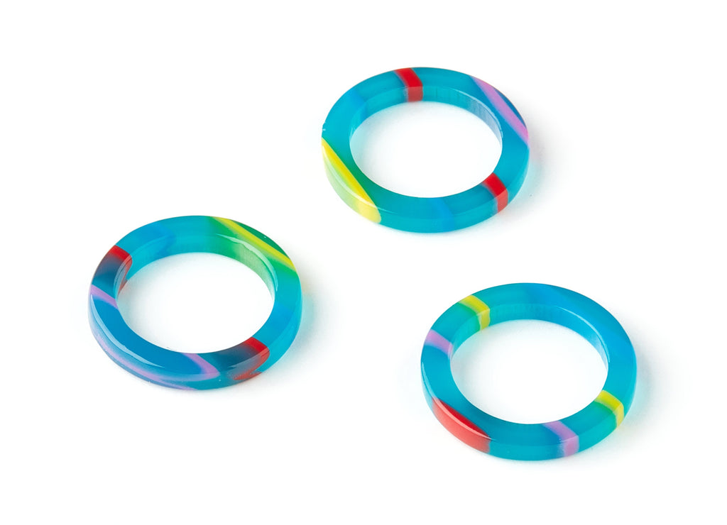 Acetate Hoop Charms - Circle Earrings and Pendant - Earring Findings - Jewelry Supplies - Color Code: A139 - 19.1x19.1x2.75mm - AC1196-A139 - DOMEDBAZAAR