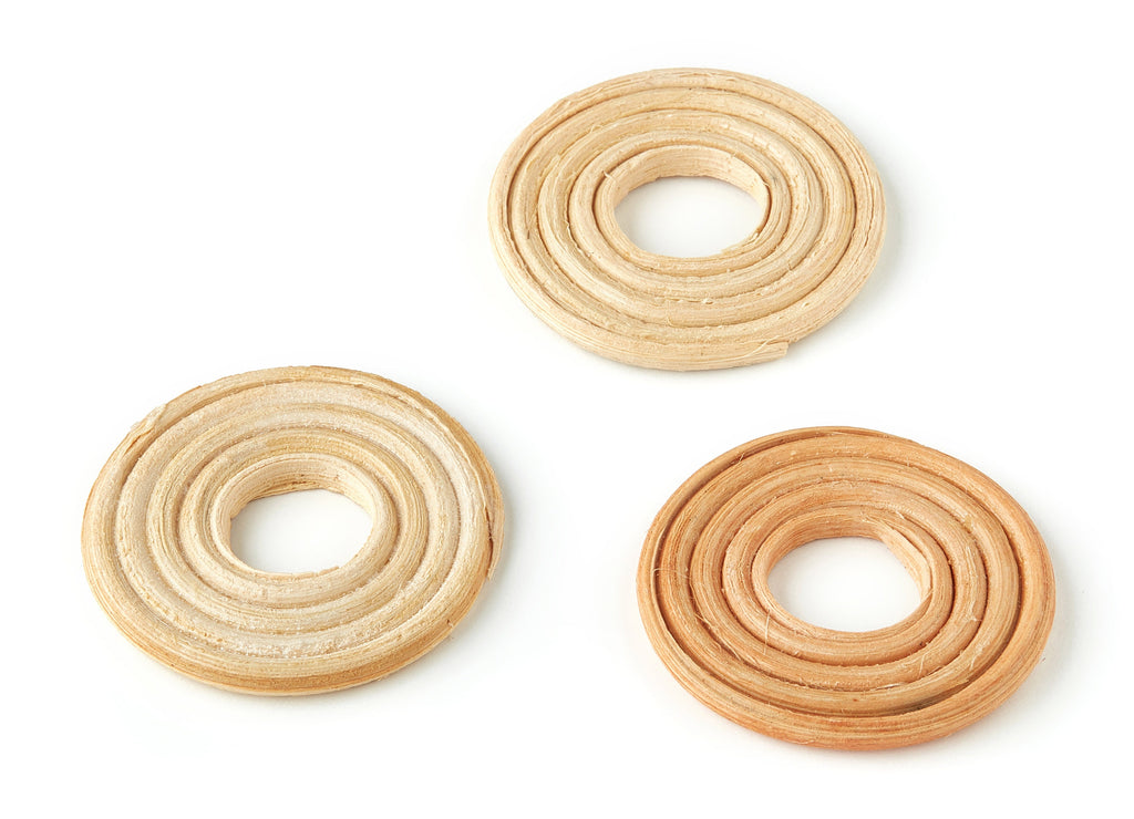 Handwoven Circle Rattan Charms - Circle Rattan Earrings and Pendant - Wooden Straw Earrings - Jewellery Handmade - 41.6x41.6x3.92mm - RT1233 - DOMEDBAZAAR
