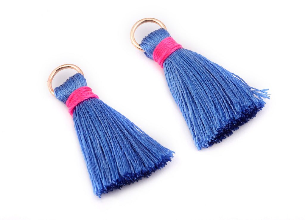 Silky Tassels with Loop Charms - Silky Tassels Earring and Pendant - Tassels with Iron Jump Ring - Boho Earrings - 24.06x5.92x3.4mm - TS1019 - DOMEDBAZAAR
