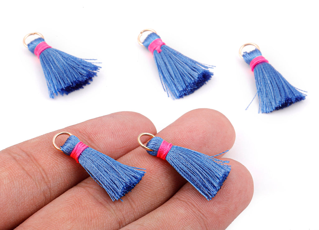 Silky Tassels with Loop Charms - Silky Tassels Earring and Pendant - Tassels with Iron Jump Ring - Boho Earrings - 24.06x5.92x3.4mm - TS1019 - DOMEDBAZAAR