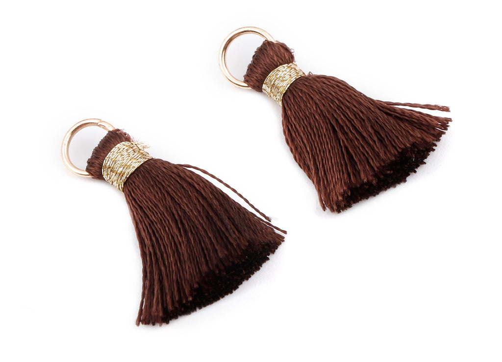 Silky Tassels with Loop Charms - Silky Tassels Earring and Pendant - Tassels with Iron Jump Ring - Boho Earrings - 24.06x5.92x3.4mm - TS1040 - DOMEDBAZAAR