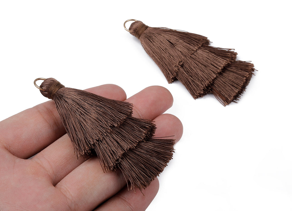 3 Layers Tassel Charms - Tiered Tassel Earrings - Tassels with Iron Jump Ring - Tassels for Earrings and Key Chain - 72.27x13.7mm - TS1048 - DOMEDBAZAAR