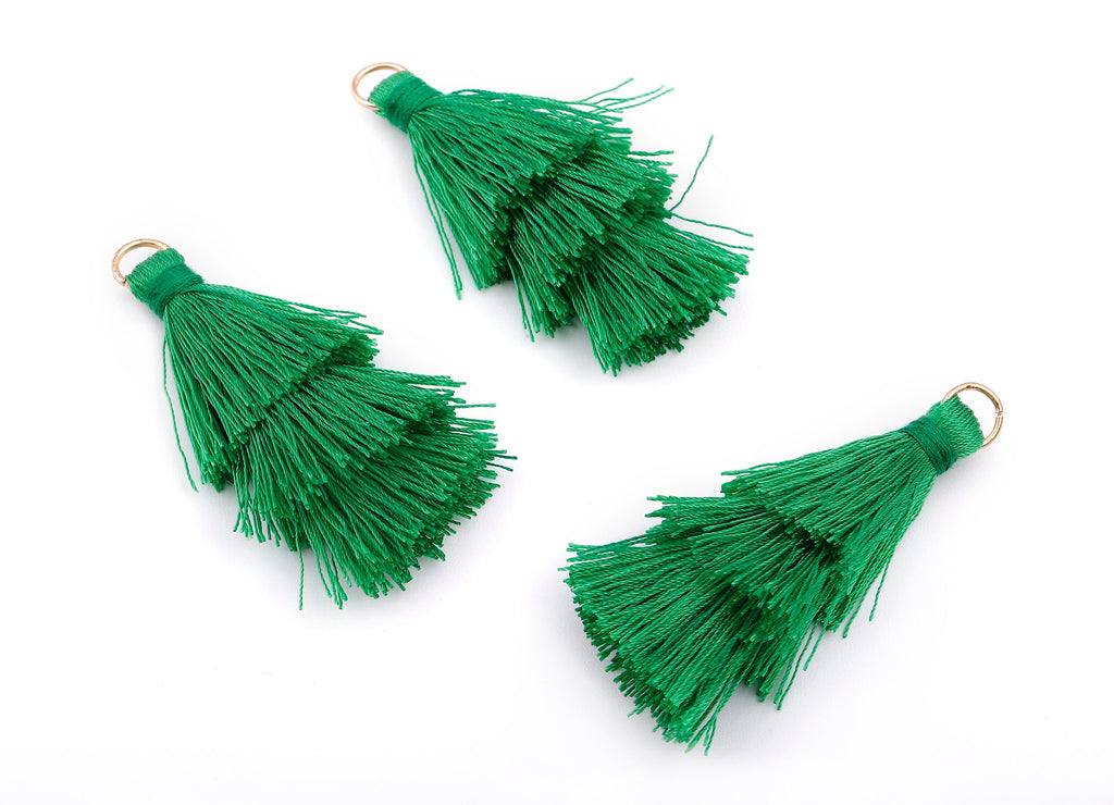 3 Layers Tassel Charms - Tiered Tassel Earrings - Tassels with Iron Jump Ring - Tassels for Earrings and Key Chain - 72.27x13.7mm - TS1059 - DOMEDBAZAAR