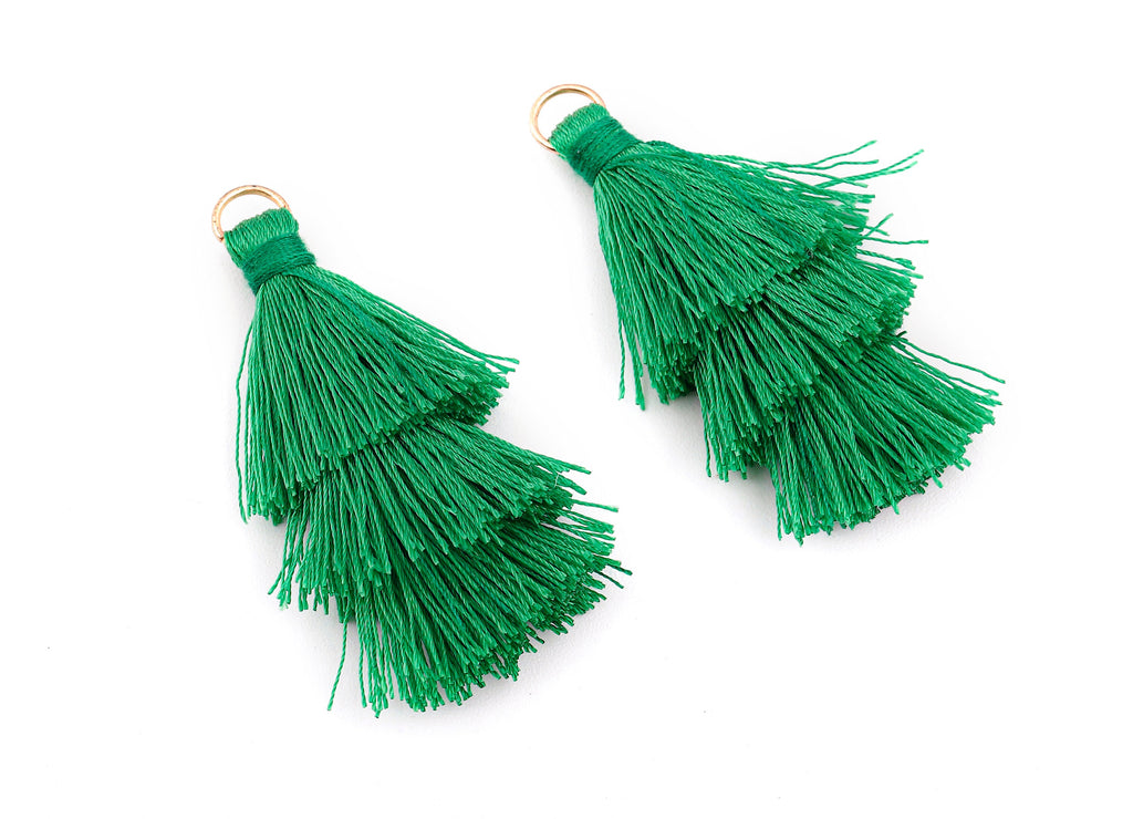 3 Layers Tassel Charms - Tiered Tassel Earrings - Tassels with Iron Jump Ring - Tassels for Earrings and Key Chain - 72.27x13.7mm - TS1059 - DOMEDBAZAAR