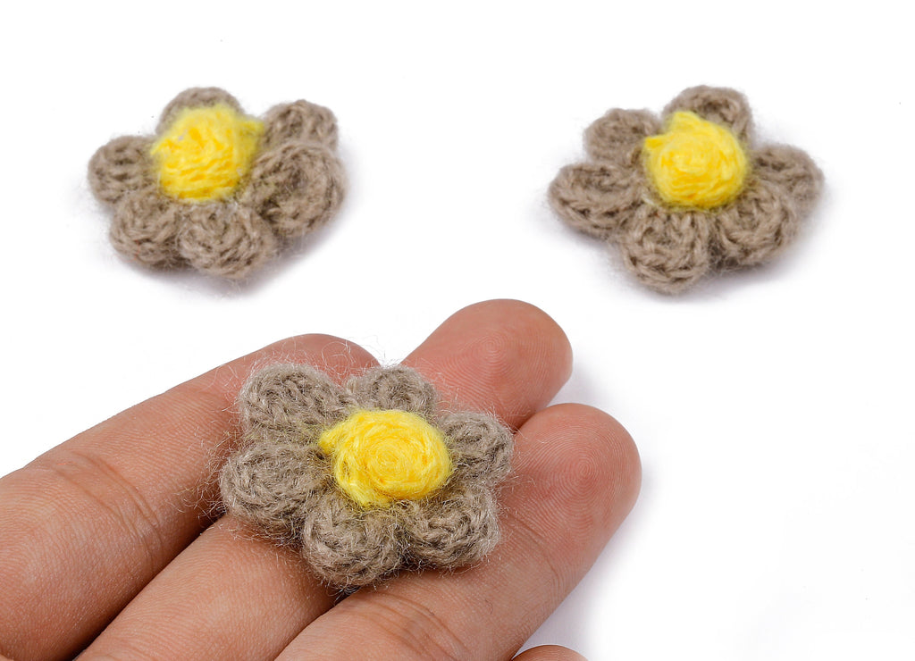 Crochet Flower Earrings - Knit Weaving Flower Earrings - Crochet Flower Pendant - Handmade Flower Earrings - 32.33x32.33x9.91mm - TS1082A - DOMEDBAZAAR