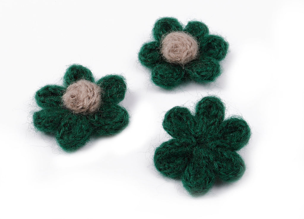 Crochet Flower Earrings - Knit Weaving Flower Earrings - Crochet Flower Pendant - Handmade Flower Earrings - 32.33x32.33x9.91mm - TS1082D - DOMEDBAZAAR