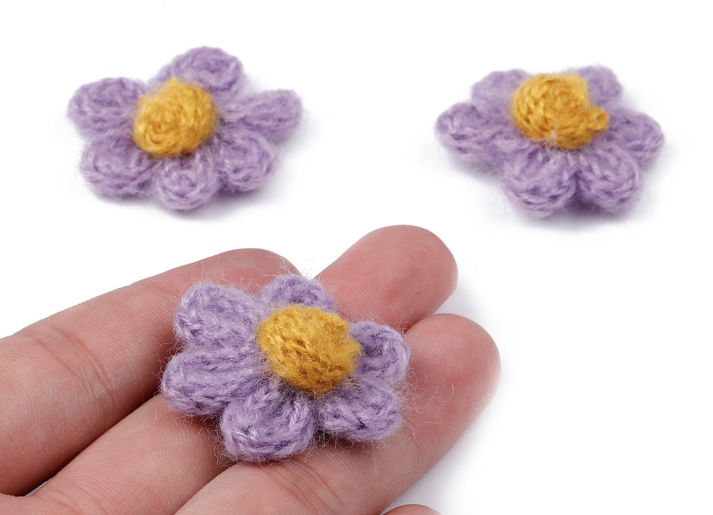 Crochet Flower Earrings - Knit Weaving Flower Earrings - Crochet Flower Pendant - Handmade Flower Earrings - 32.33x32.33x9.91mm - TS1082E - DOMEDBAZAAR