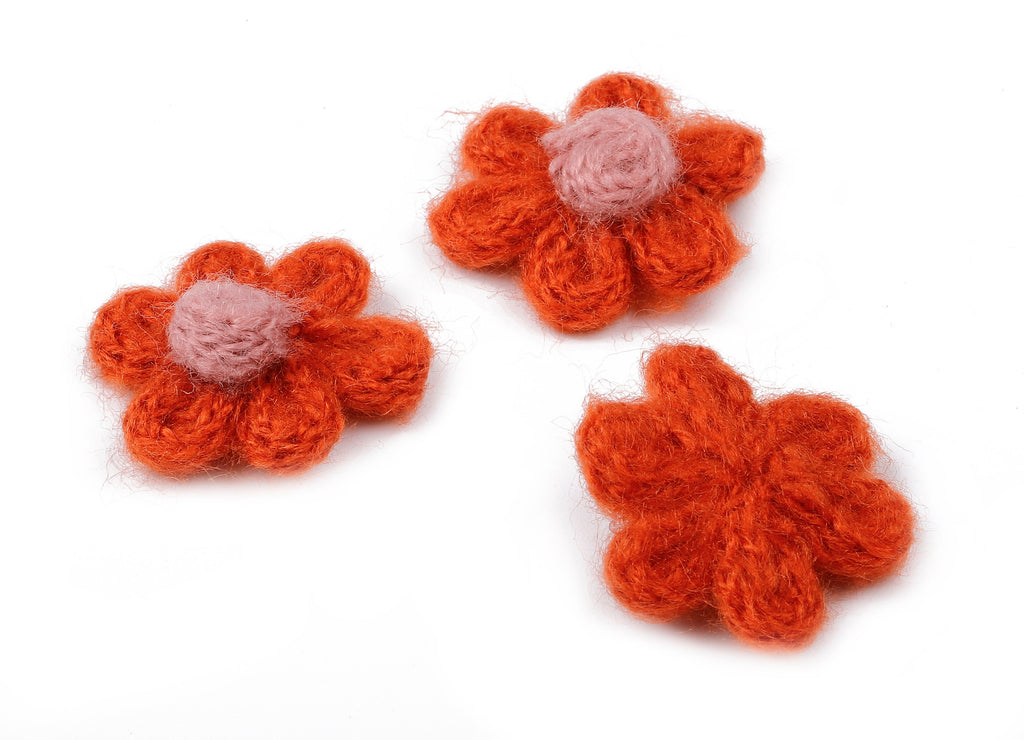 Crochet Flower Earrings - Knit Weaving Flower Earrings - Crochet Flower Pendant - Handmade Flower Earrings - 32.33x32.33x9.91mm - TS1082J - DOMEDBAZAAR