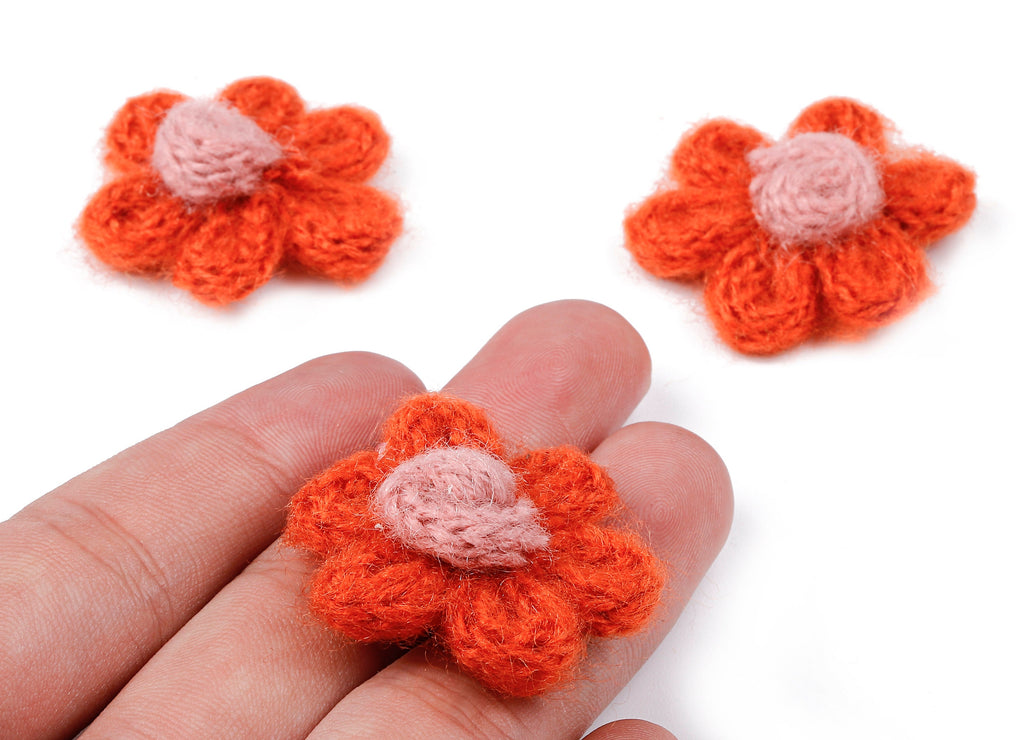 Crochet Flower Earrings - Knit Weaving Flower Earrings - Crochet Flower Pendant - Handmade Flower Earrings - 32.33x32.33x9.91mm - TS1082J - DOMEDBAZAAR
