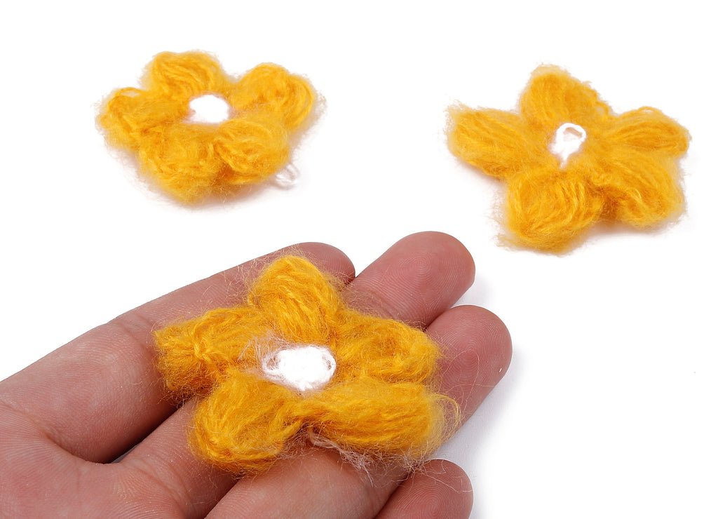 Crochet Flower Earrings - Knit Weaving Flower Earrings - Crochet Flower Pendant - Handmade Flower Earrings - 40.29x40.29x3.99mm - TS1081A - DOMEDBAZAAR