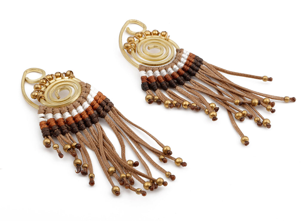 Tassel Earring Charms - Tassel Earring Pendant with Beads - Earring Accessories - Jewelry Supplies - 80.19x28.21x2.98mm- TS1107 - DOMEDBAZAAR