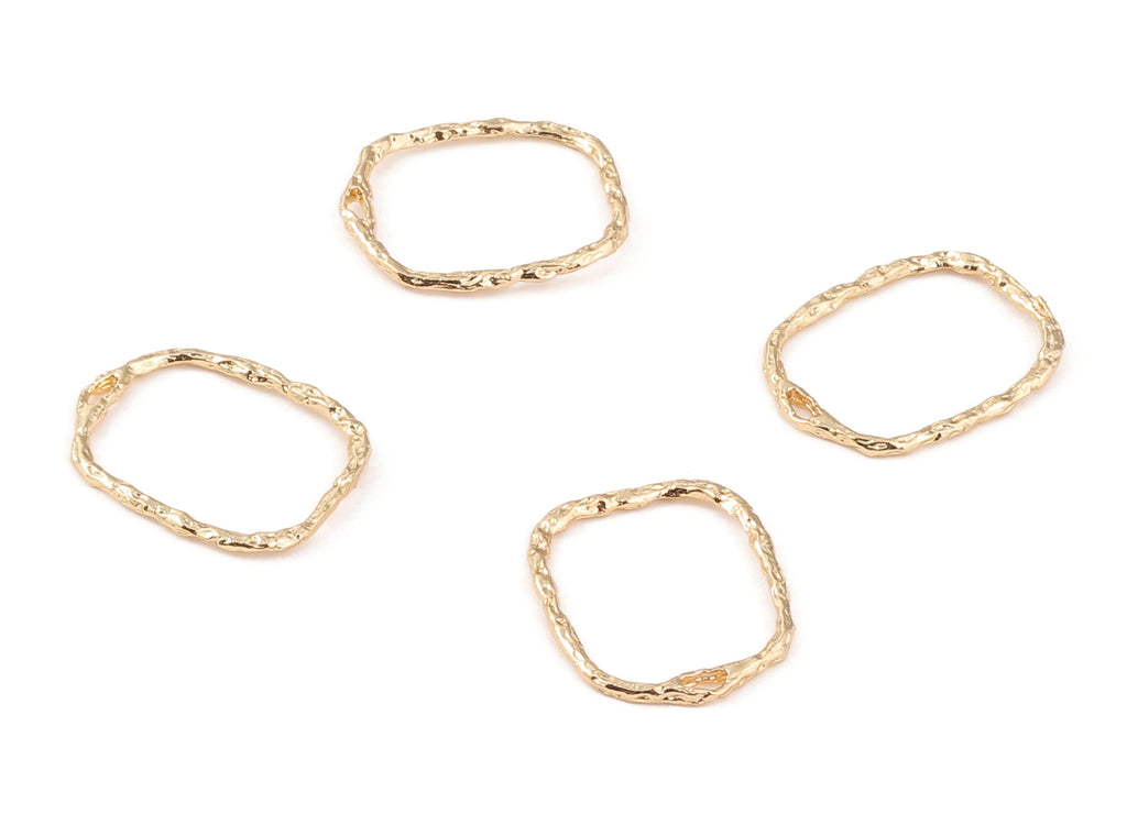 Brass Rectangle Wire Charms - Brass Rectangle Wire Pendant - 18K Real Gold Plated Brass - Jewelry Supplies - 17.73x16.05x1.08mm - RGP1232 - DOMEDBAZAAR
