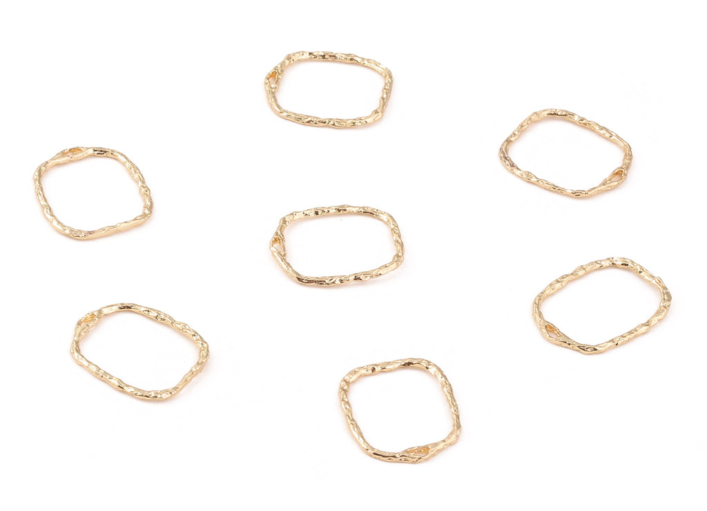 Brass Rectangle Wire Charms - Brass Rectangle Wire Pendant - 18K Real Gold Plated Brass - Jewelry Supplies - 17.73x16.05x1.08mm - RGP1232 - DOMEDBAZAAR
