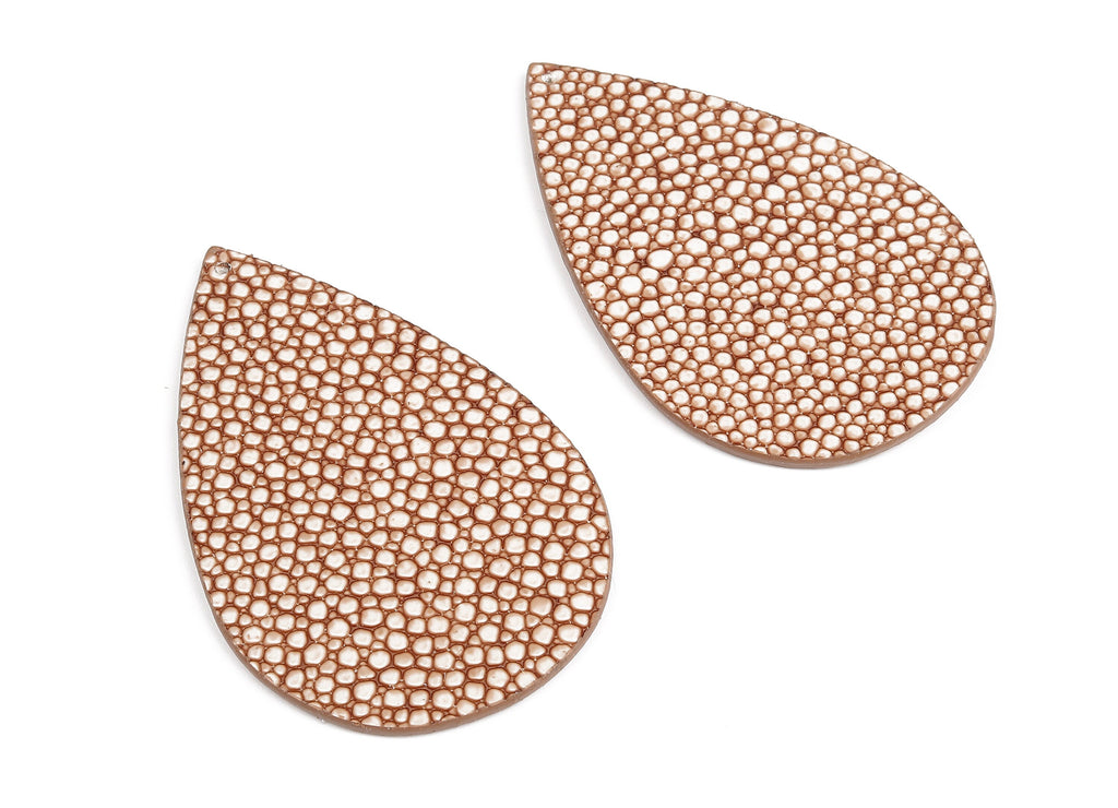Faux Leather Drop Charms - Faux Leather Drop Earring and Pendant - Faux Leather Necklace Pendant - 70.8x45.25x2.41mm - FL1001B - DOMEDBAZAAR