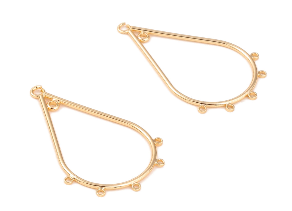 Brass Ear Wire Earring Charms - Brass Ear Wire Pendant - 18K Real Gold Plated Brass - Jewelry Supplies - 24.99x6.98x2.02mm - RGP1052 - DOMEDBAZAAR
