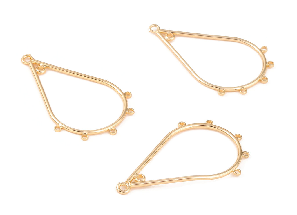Brass Ear Wire Earring Charms - Brass Ear Wire Pendant - 18K Real Gold Plated Brass - Jewelry Supplies - 24.99x6.98x2.02mm - RGP1052 - DOMEDBAZAAR