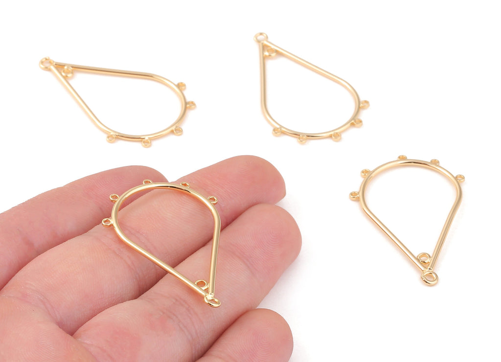 Brass Ear Wire Earring Charms - Brass Ear Wire Pendant - 18K Real Gold Plated Brass - Jewelry Supplies - 24.99x6.98x2.02mm - RGP1052 - DOMEDBAZAAR