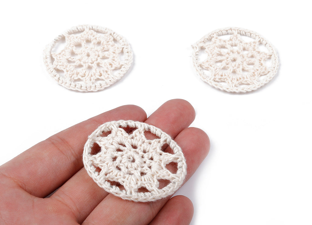Crochet Round Earrings - Crochet Earrings and Pendant  - Knit weaving Earrings - Handmade Round Earrings - 43.28x43.28x1.99mm - TS1077 - DOMEDBAZAAR