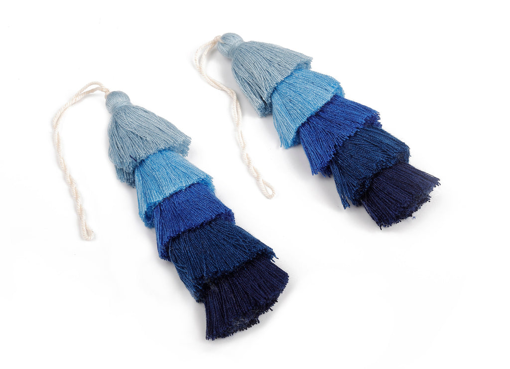 5 Layers Tassel Charms - Tiered Tassel Earrings - Stacked Tassel Pendant - Tiered Tassel for Earring and Key Chain - 120.58x13.71mm - TS1049 - DOMEDBAZAAR