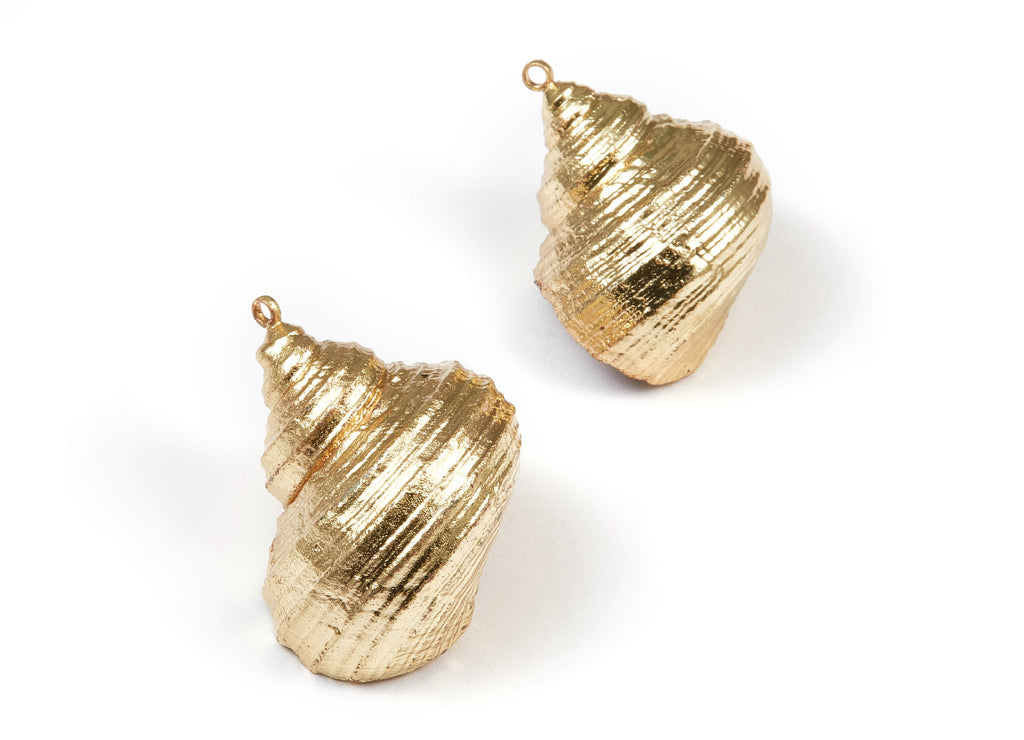 Brass Shell Charm Brass Seashell Pendant Beachy Jewelry Supply