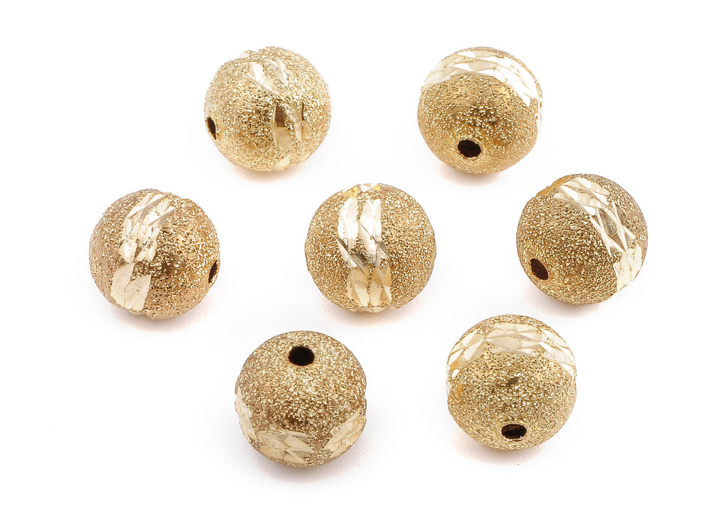 Brass Spacer Ball Beads - Raw Brass Spacer Ball Beads - Necklace Beads - Earring Findings - Jewelry Supplies - 10.07x9.65mm - PP2321 - DOMEDBAZAAR