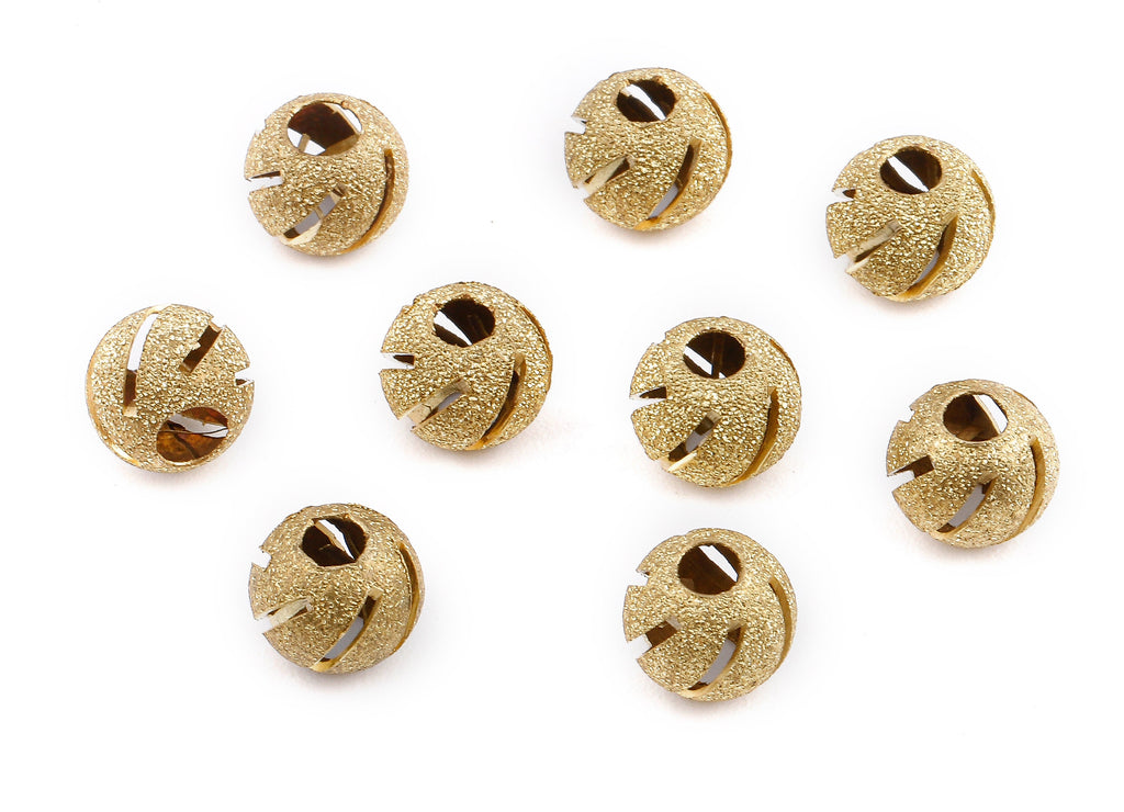 Brass Spacer Ball Beads - Raw Brass Spacer Ball Beads - Necklace Beads - Earring Findings - Jewelry Supplies - 7.98x6.99mm - PP2342 - DOMEDBAZAAR