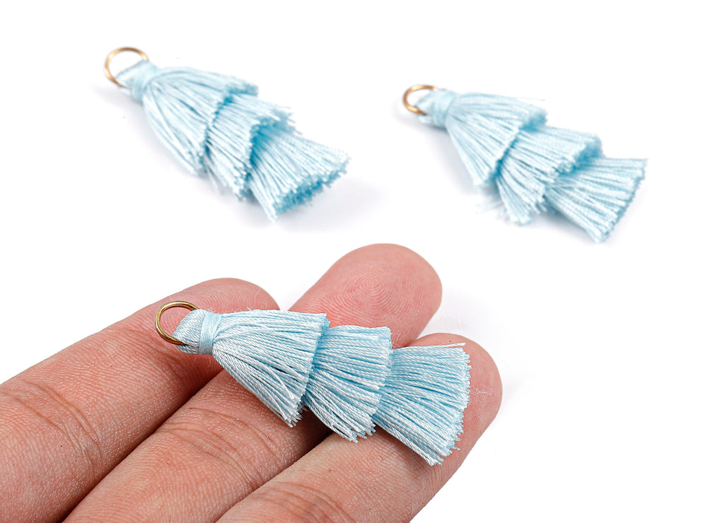 3 Layers Tassel Charms - Tiered Tassel Earrings - Tassels with Iron Jump Ring - Tassels for Earrings and Key Chain - 72.27x13.7mm - TS1063 - DOMEDBAZAAR