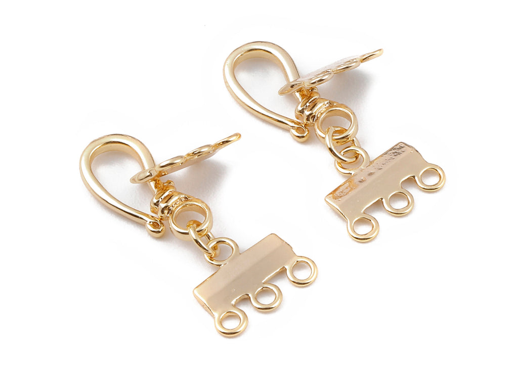 Brass Connector Earring Charms - Brass Connector Pendant - 18K Real Gold Plated Brass - Necklace Pendant - 25x11.46mm - RGP1139 - DOMEDBAZAAR