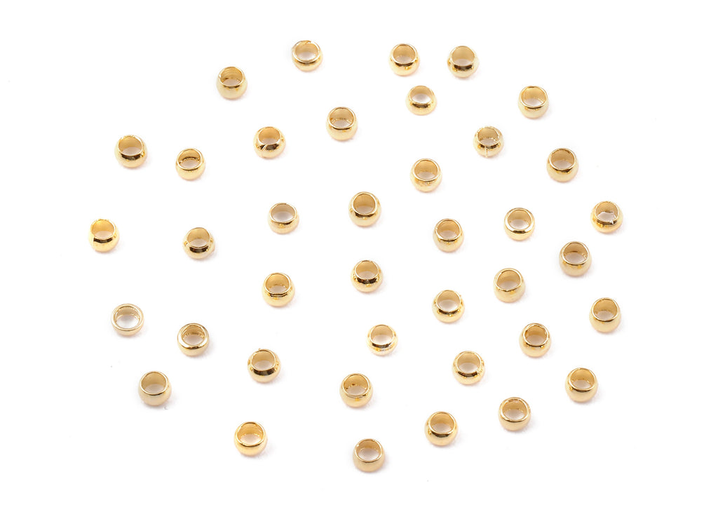 Brass Spacer Ball Beads - 18K Real Gold Plated Brass - Spacer Ball Beads - Earring Findings - Jewelry Supplies - 2.49x2.49x0.49mm - RGP1153 - DOMEDBAZAAR