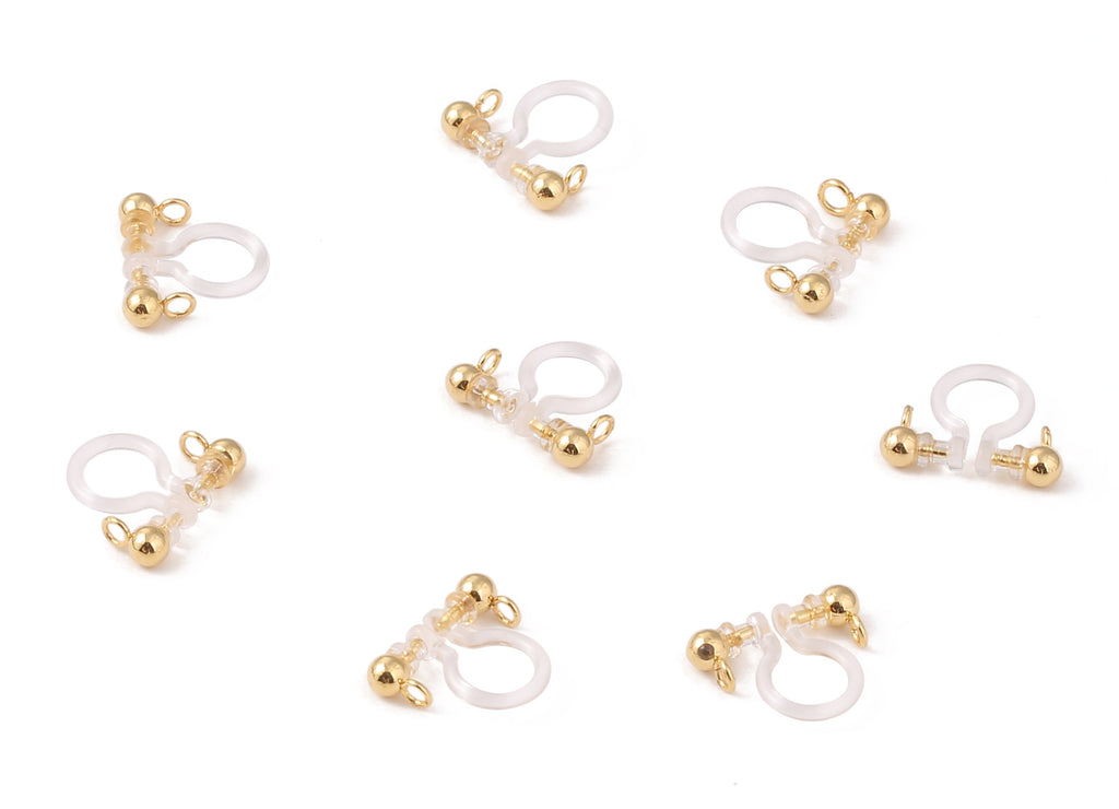 Brass Ω Earing Post - Brass Ω  Earring Stud - 18K Real Gold Plated Brass - Jewelry Supplies - 12.85x11mm - RGP1105 - DOMEDBAZAAR