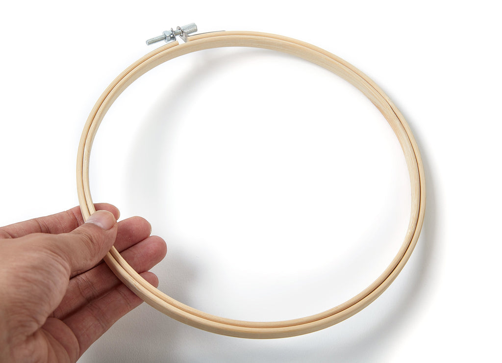 Bamboo Embroidery Hoops - Cross Stitch Hoops - Bamboo Embroidery Round Frame - Embroidery Accessories - 200x200x7.9mm - HM1004 - DOMEDBAZAAR