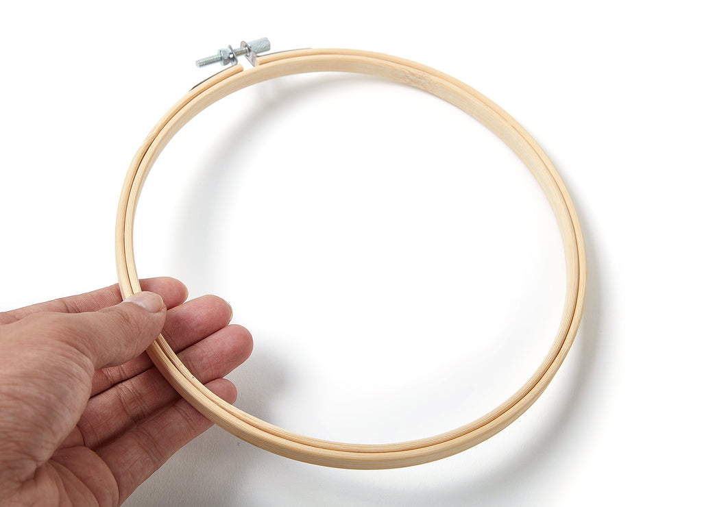 Bamboo Embroidery Hoops - Cross Stitch Hoops - Bamboo Embroidery Round Frame - Embroidery Accessories - 180x180x7.7mm - HM1005 - DOMEDBAZAAR