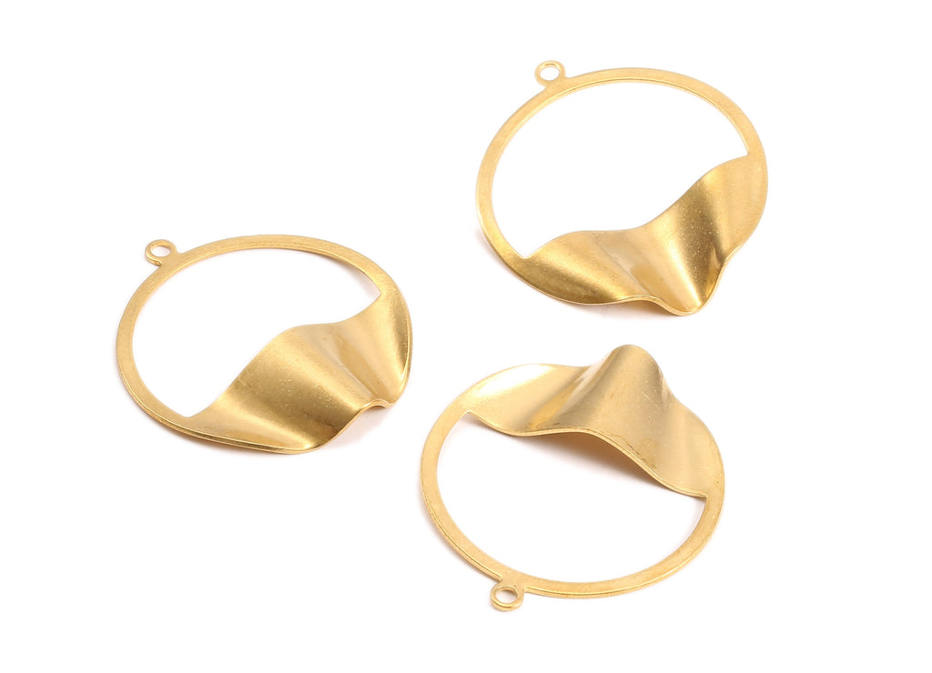 Brass Circle Charms - Raw Brass Round Earrings and Pendant - Earring Findings - Jewelry Supplies - 41.36x36.36x0.86mm - PP2177 - DOMEDBAZAAR