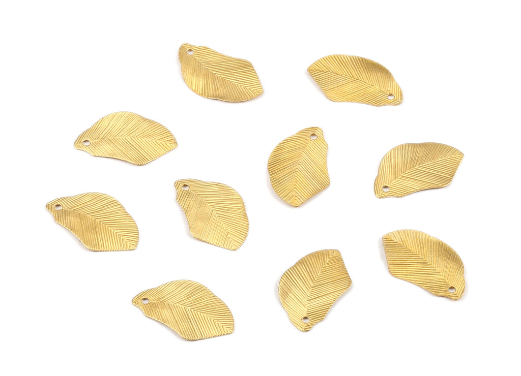 Brass Leaf Charms - Raw Brass Leaf Earrings and Pendant - Earring Findings - Jewelry Supplies - 21.03x12.48x0.37mm - PP2292 - DOMEDBAZAAR