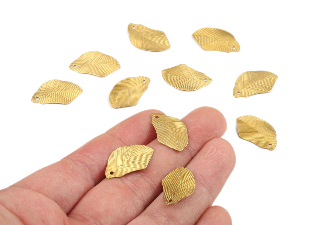 Brass Leaf Charms - Raw Brass Leaf Earrings and Pendant - Earring Findings - Jewelry Supplies - 21.03x12.48x0.37mm - PP2292 - DOMEDBAZAAR