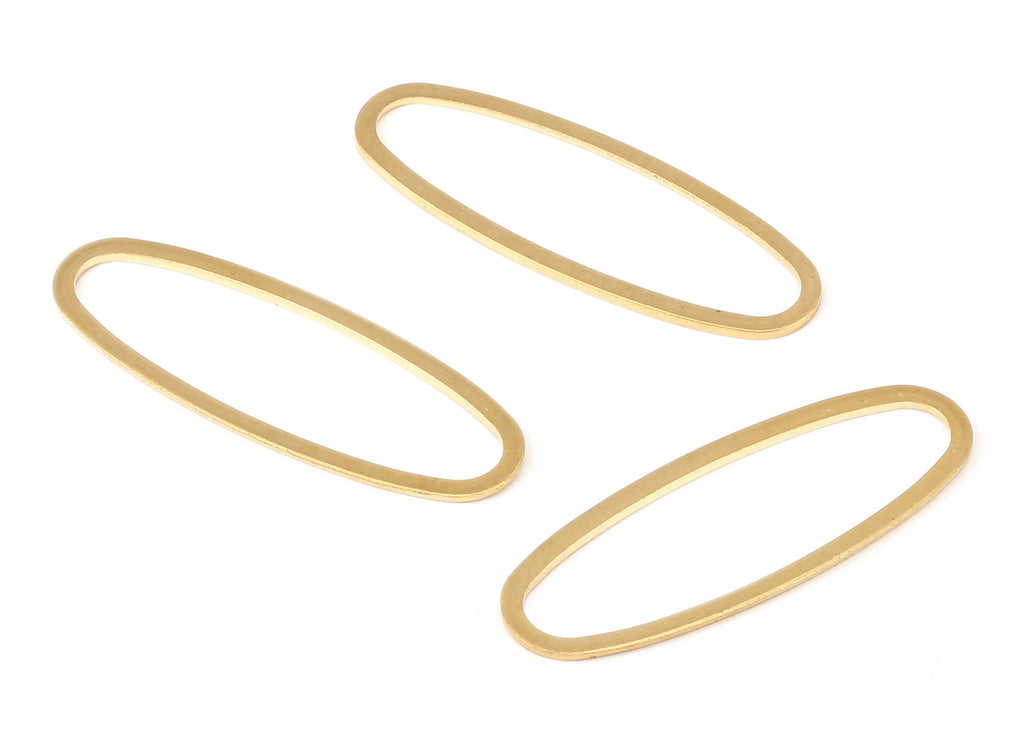 Brass Oval Charms - Raw Brass Oval Earrings and Pendant - Earring Findings - Jewelry Supplies - 47.12x17.11x0.95mm - PP2168 - DOMEDBAZAAR