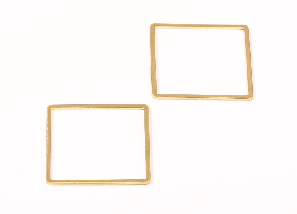 Brass Square Charms - Raw Brass Square Earrings and Pendant - Earring Findings - Jewelry Supplies - 30.33x30.33x1.02mm - PP2189 - DOMEDBAZAAR
