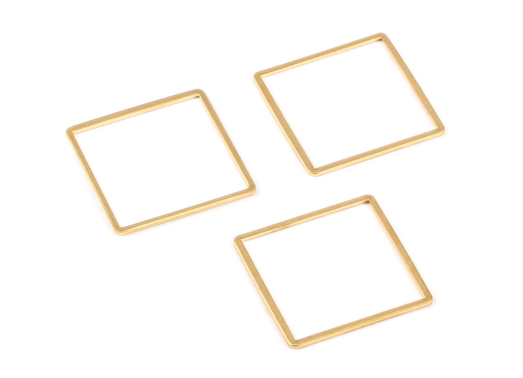 Brass Square Charms - Raw Brass Square Earrings and Pendant - Earring Findings - Jewelry Supplies - 30.33x30.33x1.02mm - PP2189 - DOMEDBAZAAR