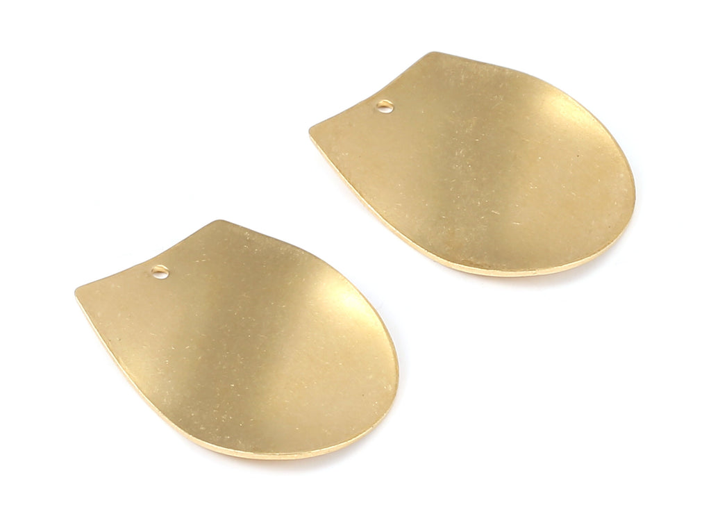 Personalized stamping blank - Brass D Charms - Raw Brass wave D Earrings and Pendant - Earring Findings  - 27.03x20.97x0.97mm - PP2169 - DOMEDBAZAAR
