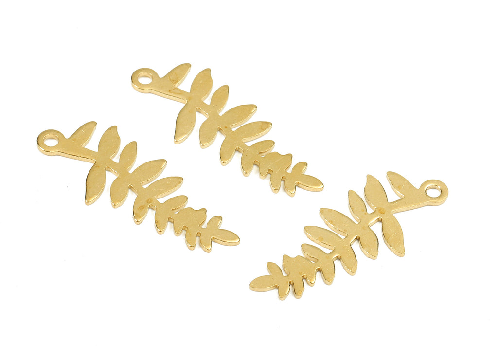 Brass Branch Charms - Raw Brass Branch Earrings and Pendant - Earring Findings - Jewelry Supplies - 28.08x11.25x2.07mm - PP2690 - DOMEDBAZAAR