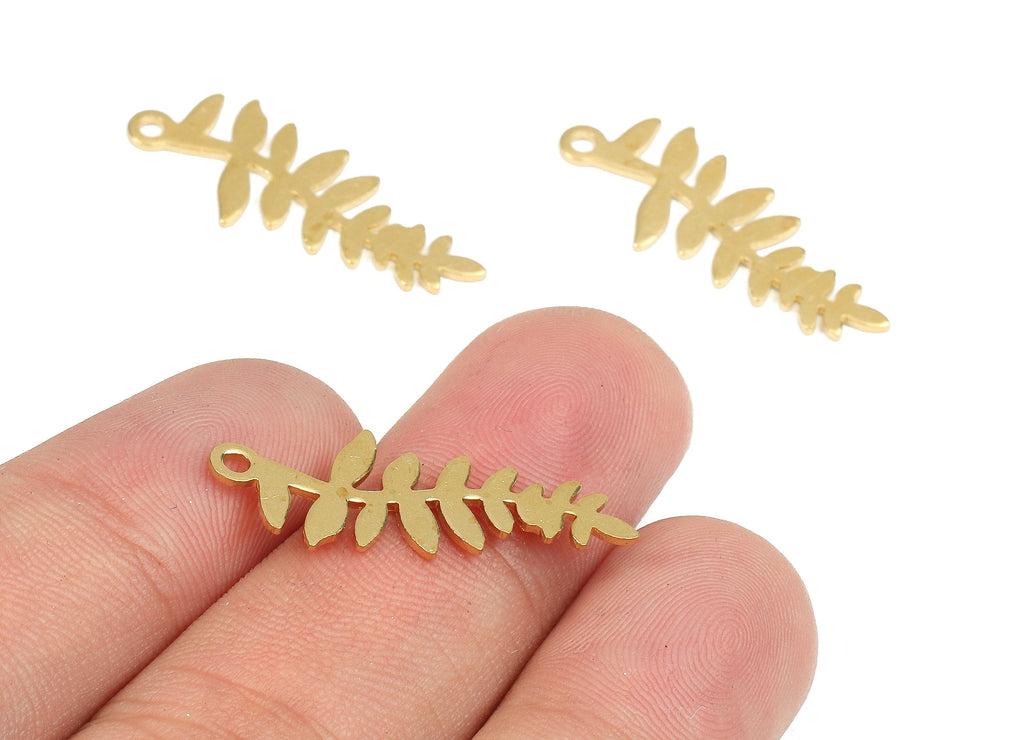 Brass Branch Charms - Raw Brass Branch Earrings and Pendant - Earring Findings - Jewelry Supplies - 28.08x11.25x2.07mm - PP2690 - DOMEDBAZAAR