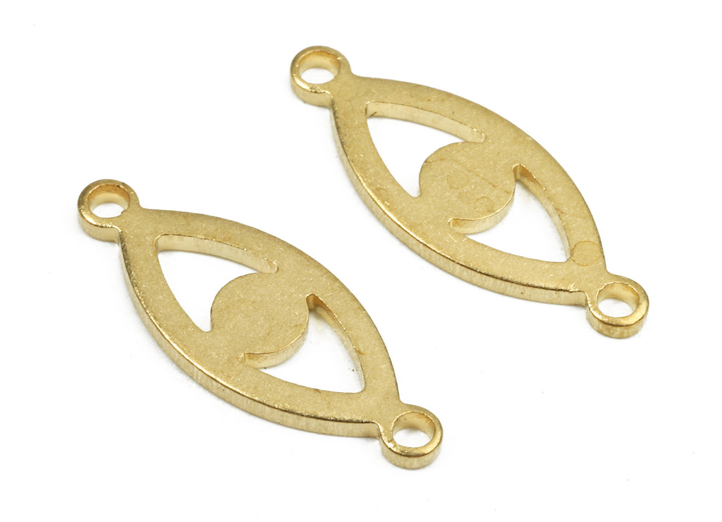 Brass Eye Connectors - Raw Brass Eye Bracelet and Pendant - Necklace Connectors - Jewellery Supplies - 18.1x7.25x1.17mm - PP2695 - DOMEDBAZAAR