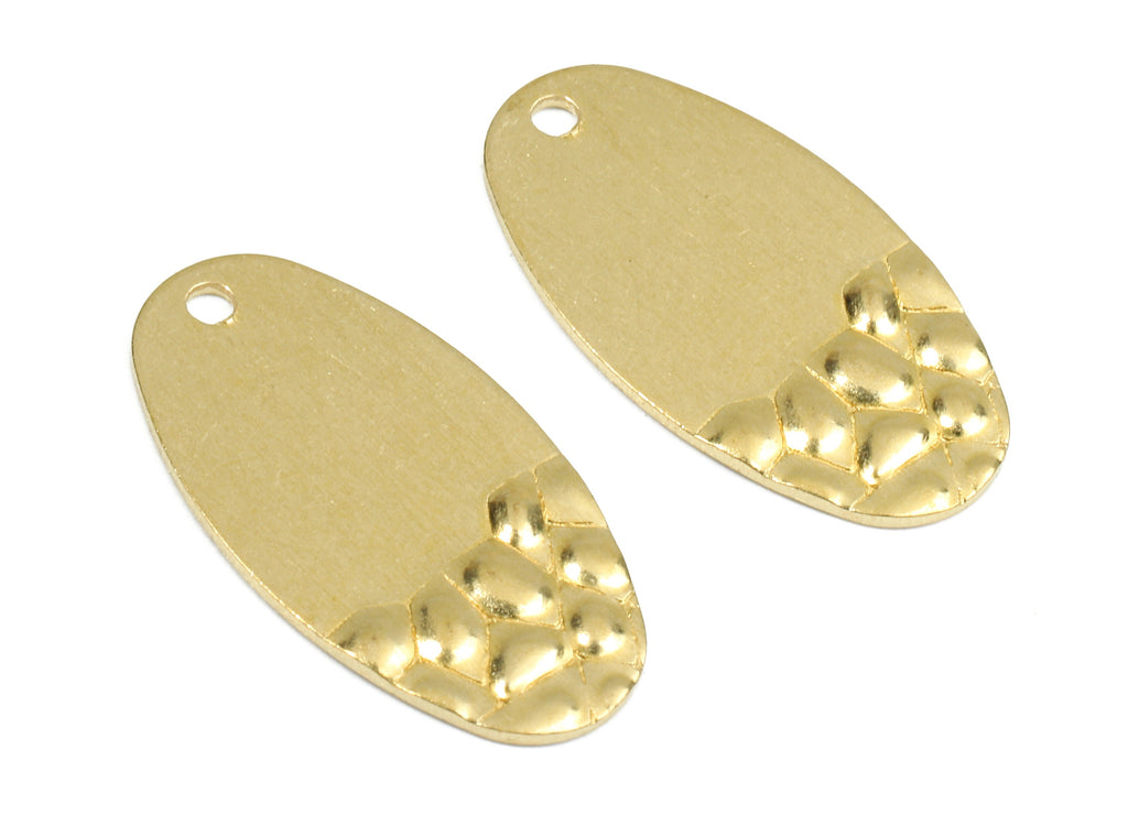 Personalized stamping blank - Brass Oval Charms - Raw Brass Oval Wavy Earrings and Pendant - Brass Oval Necklace  - 21x11.52x1.12mm - PP2441 - DOMEDBAZAAR