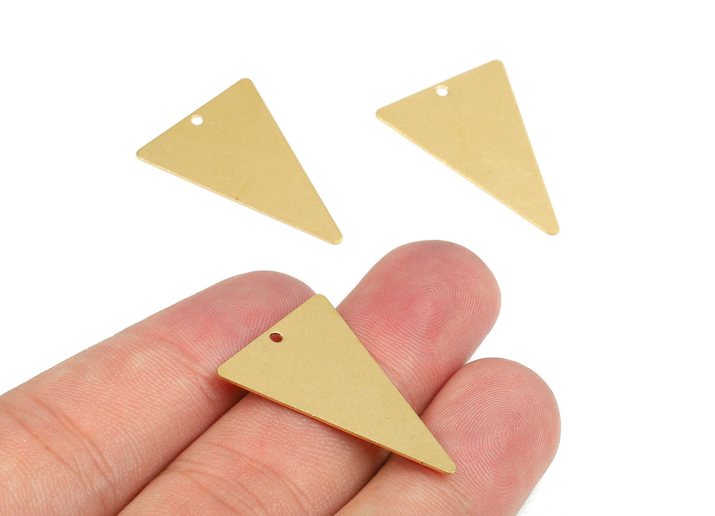 Personalized stamping blank - Brass Triangle Charms - Raw Brass Triangle Earrings and Pendant  -  28x20x0.48mm - PP2437 - DOMEDBAZAAR