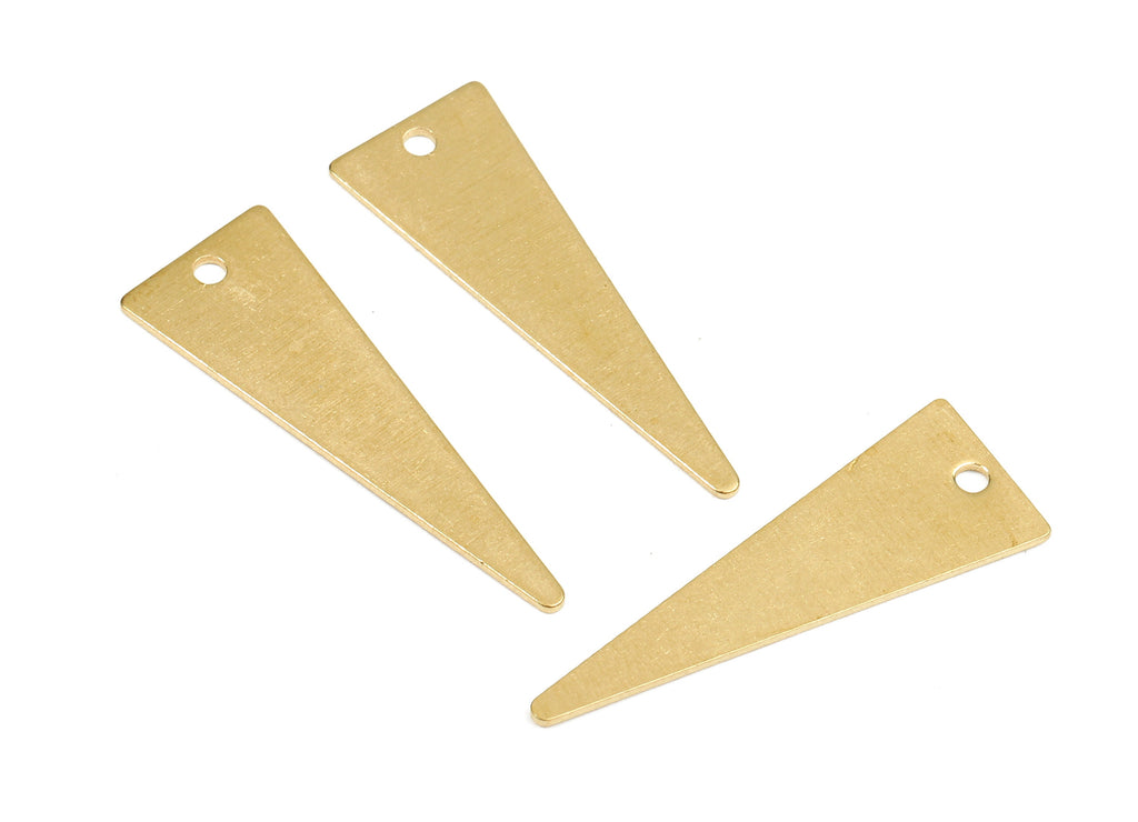 Personalized stamping blank - Brass Triangle Charms - Raw Brass Triangle Earrings and Pendant - 25.38x8.85x0.52mm - PP2413 - DOMEDBAZAAR
