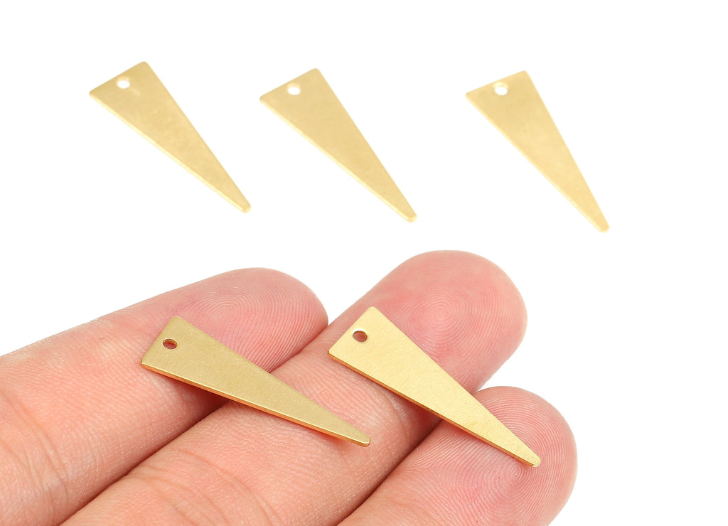 Personalized stamping blank - Brass Triangle Charms - Raw Brass Triangle Earrings and Pendant - 25.38x8.85x0.52mm - PP2413 - DOMEDBAZAAR