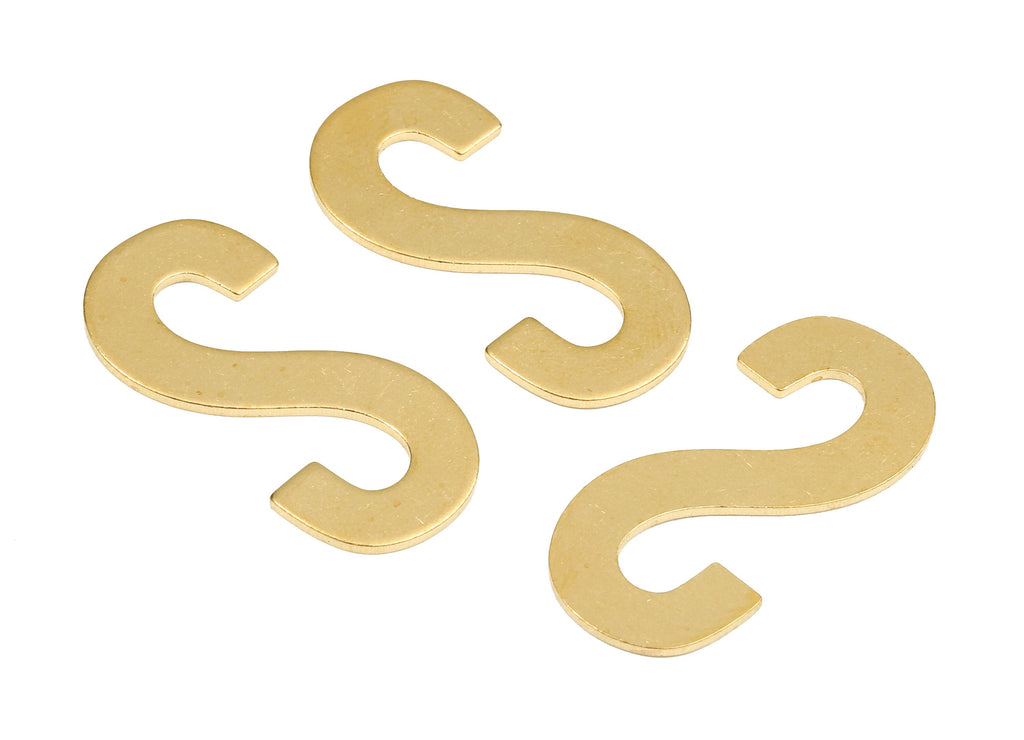 Brass S Blank - Raw Brass Letter S Blank - Brass Letter Wallart Decoration - Brass Alphabet S Blank - 30.08x14.12x1.23mm - PP2747 - DOMEDBAZAAR